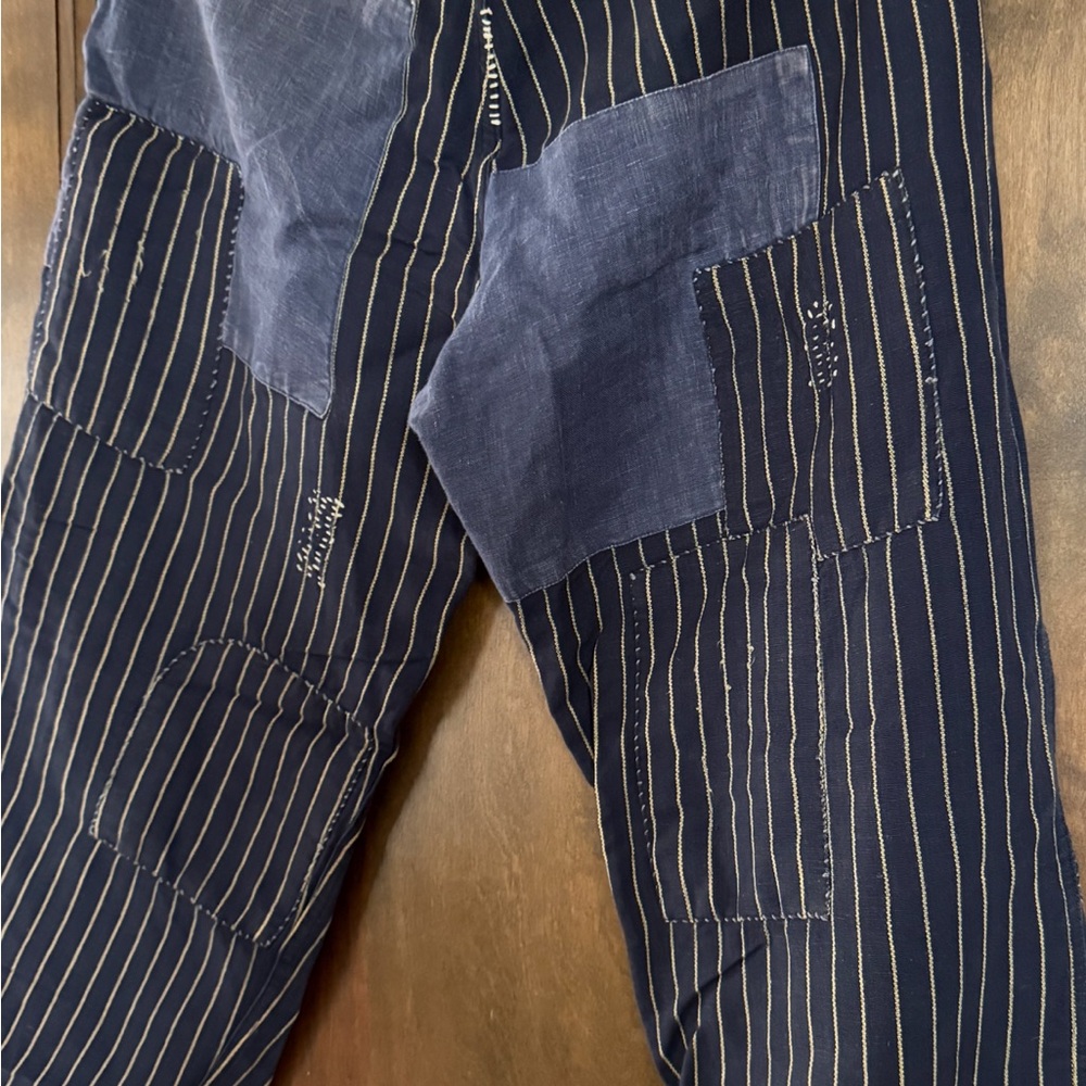 Magnolia Pearl Dark Blue Striped Cargo Pants